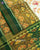 Traditional Ambadal Design Green and White Single Ikat Rajkot Patola Saree