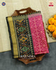 Traditional Buttonful Design Black and Pink Single Ikat Rajkot Patola Saree