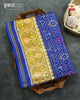 Traditional Panchanda Design Navy Blue Single Ikat Rajkot Patola Saree