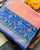 Traditional Gala Border Blue and Peach Single Ikat Rajkot Patola Saree