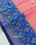 Traditional Gala Border Blue and Peach Single Ikat Rajkot Patola Saree