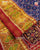 Traditional Buttonful Design Red and Blue Single Ikat Rajkot Patola Saree