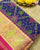 Traditional Chabadi Design Pink and Blue Single Ikat Rajkot Patola Saree