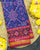 Traditional Chabadi Design Pink and Blue Single Ikat Rajkot Patola Saree