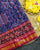 Traditional Chabadi Design Pink and Blue Single Ikat Rajkot Patola Saree