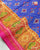 Traditional Chanda Design Pink and Blue Single Ikat Rajkot Patola Saree