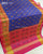 Traditional Chanda Design Pink and Blue Single Ikat Rajkot Patola Saree