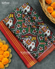 Exclusive Chabadi Hathi Red and Green Semi Double Ikat Rajkot Patola Saree