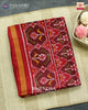 Traditional Flower Design Red Maroon Ikat Rajkot Patola Saree