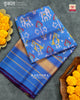 Traditional Hathi Popat Blue SIngle Ikat Rajkot Patola Dupatta