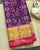 Traditional Laheriya Hathi Popat Pink Purple Single Ikat Rajkot Patola Saree