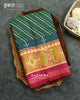 Exclusive Laheriya Bhat Pink and Rama Green Single Ikat Rajkot Patola Saree