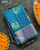 Exclusive Hathi Popat Design Light Blue Single Ikat Rajkot Patola Saree