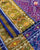 Traditional Manekchowk Design Blue Magenta Single Ikat Rajkot Patola Saree