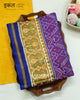 Traditional Manekchowk Design Blue Magenta Single Ikat Rajkot Patola Saree