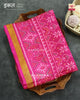 Traditional Navratna Manekchowk Mix Design Pink Single Ikat Rajkot Patola Saree