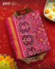 Traditional Manekchowk Design Pink Semi Double Ikat Rajkot Patola Saree