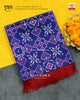 Traditional Manekchowk Red Blue Ikat Rajkot Patola Dupatta