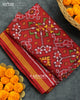 Traditional Navratna Bhat Red Semi Double Ikat Rajkot Patola Saree