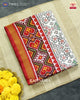 Traditional Navratna Design Red and White Twill Ikat Rajkot Patola Saree