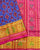 Traditional Panchanda Bhat Pink Blue Single Ikat Rajkot Patola Saree