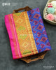 Traditional Panchanda Bhat Pink Blue Single Ikat Rajkot Patola Saree