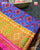 Traditional Panchanda Bhat Pink Blue Single Ikat Rajkot Patola Saree