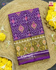 Traditional Panchanda Design Purple Single Ikat Rajkot Patola Saree