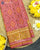 Traditional Panchanda Design Pastel Red Single Ikat Rajkot Patola Saree