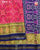 Traditional Navratna Design Peach and Blue Single Ikat Rajkot Patola Saree