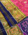 Traditional Navratna Design Peach and Blue Single Ikat Rajkot Patola Saree