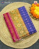 Traditional Buttonful Design Pink and Blue Single Ikat Rajkot Patola Saree