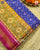 Traditional Buttonful Design Pink and Blue Single Ikat Rajkot Patola Saree