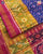 Traditional Buttonful Design Pink and Blue Single Ikat Rajkot Patola Saree