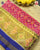 Traditional Buttonful Design Pink and Blue Single Ikat Rajkot Patola Saree