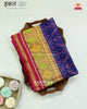 Traditional Manekchowk Bhat Pink Blue Single Ikat Rajkot Patola Saree