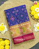 Exclusive Panchanda Design Pink and Blue Single Ikat Rajkot Patola Saree