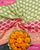 Traditional Khadi Georgette Pink and Light Green Banarasi Bandhani Saree