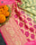 Traditional Khadi Georgette Pink and Light Green Banarasi Bandhani Saree