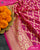 Traditional Khadi Georgette Pink Banarasi Bandhani Saree