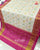 Traditional Hathi Popat Design Pink White Single Ikat Rajkot Patola Saree