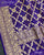 Traditional Khadi Georgette Purple Banarasi Bandhani Saree