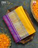 Exclusive Gala Border Purple and Yellow Single Ikat Rajkot Patola Saree