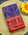 Traditional Manekchowk Design Red and Blue Ikat Rajkot Patola Saree