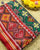 Traditional Manekchowk Design Red and Green Ikat Rajkot Patola Saree