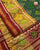 Traditional Panchanda Design Red and Green Single Ikat Rajkot Patola Saree