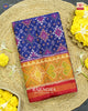 Exclusive Star Design Red and Blue Single Ikat Rajkot Patola Saree