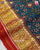 Traditional Navratna Design Teal Blue and Red Single Ikat Rajkot Patola Saree